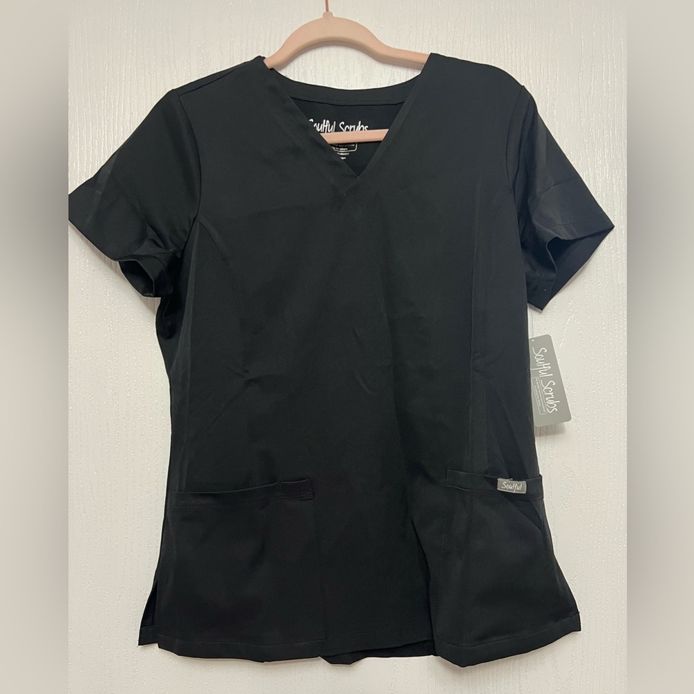 Soulful Scrubs Black Top New With Tags